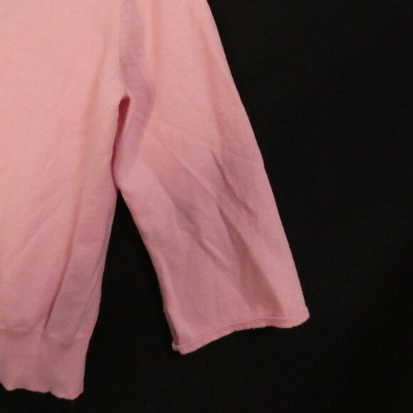 Unbranded | P2P 16 inches | Pink Cropped Button Up Cardigan | Scoop Neck - Picture 13 of 14